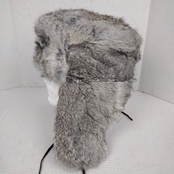 Mad Bomber Rabbit Fur Hat Russian Winter Hat With Eat Flaps Size Large EUC - Picture 7 of 13